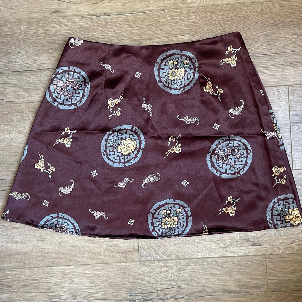 Vintage 90's Japanese silk inspired mini skirt